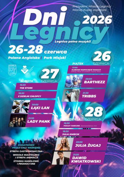 Dni Legnicy 2026 – Legnica Pełna Muzyki już za tydzień!