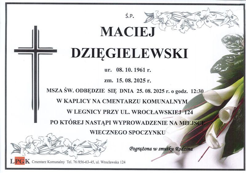 Zmarł Maciej Dzięgielewski