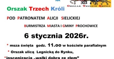 Orszak Trzech Króli w Prochowicach z jasełkami w Rynku