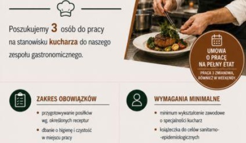Praca dla kucharzy w Legnicy. Atrakcyjne warunki