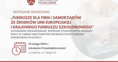 Związek Pracodawców Polska Miedź zaprasza na spotkanie o funduszach dla firm i samorządów