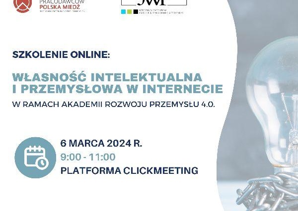 Własność intelektualna i przemysłowa w Internecie. Szkolenie ZPPM