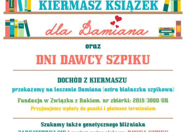 Charytatywny kiermasz książek i Dni Dawcy Szpiku 