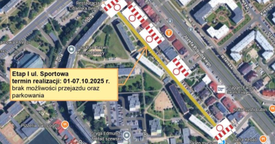 Remont ulic Sportowej i Orlej – ważne informacje dla kierowców
