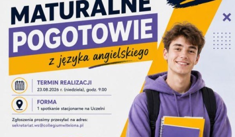 Poprawka z angielskiego? Collegium Witelona pomoże przygotować się do egzaminu