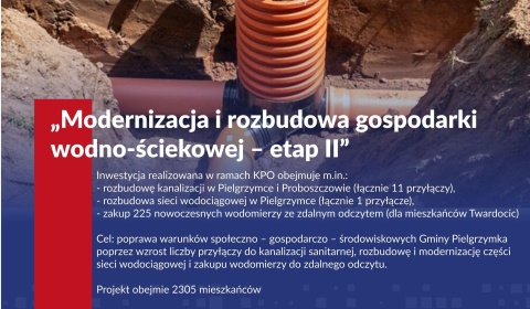 Rewolucja wodno-kanalizacyjna w gminie Pielgrzymka