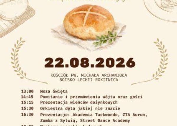Dożynki w Rokitnicy. Będzie jedzenie, atrakcje i muzyczne gwiazdy!