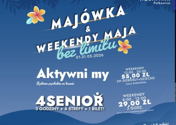 Majówka i weekendy pełne wrażeń! Aquapark Polkowice zaprasza na „Maj bez limitu”