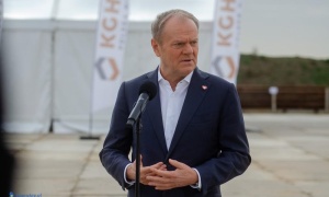 Premier Donald Tusk na budowie szybu Retków (FOTO)