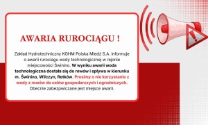 Pękł rurociąg KGHM. Woda technologiczna zalała rowy, mieszkańcy otrzymali pilny komunikat