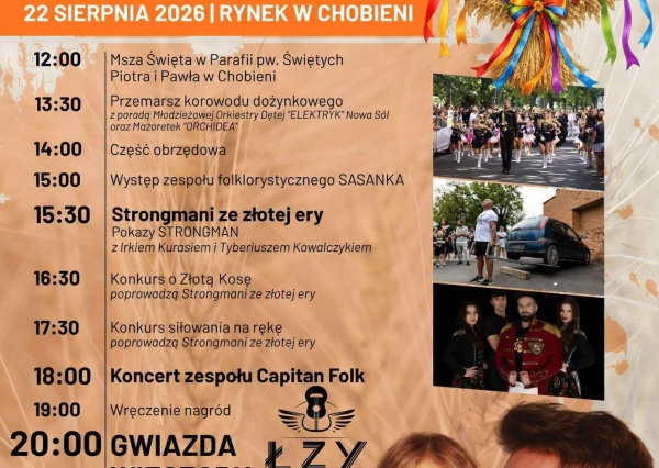 Łzy zagrają w Chobieni! Dożynki Gminy Rudna zapowiadają się na wielkie święto regionu