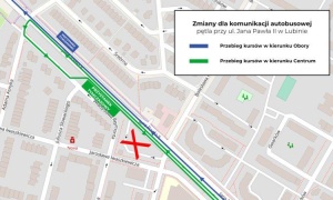 Zamknięta pętla autobusowa przy ul. Jana Pawła II w Lubinie. Zmiany dla pasażerów MPK