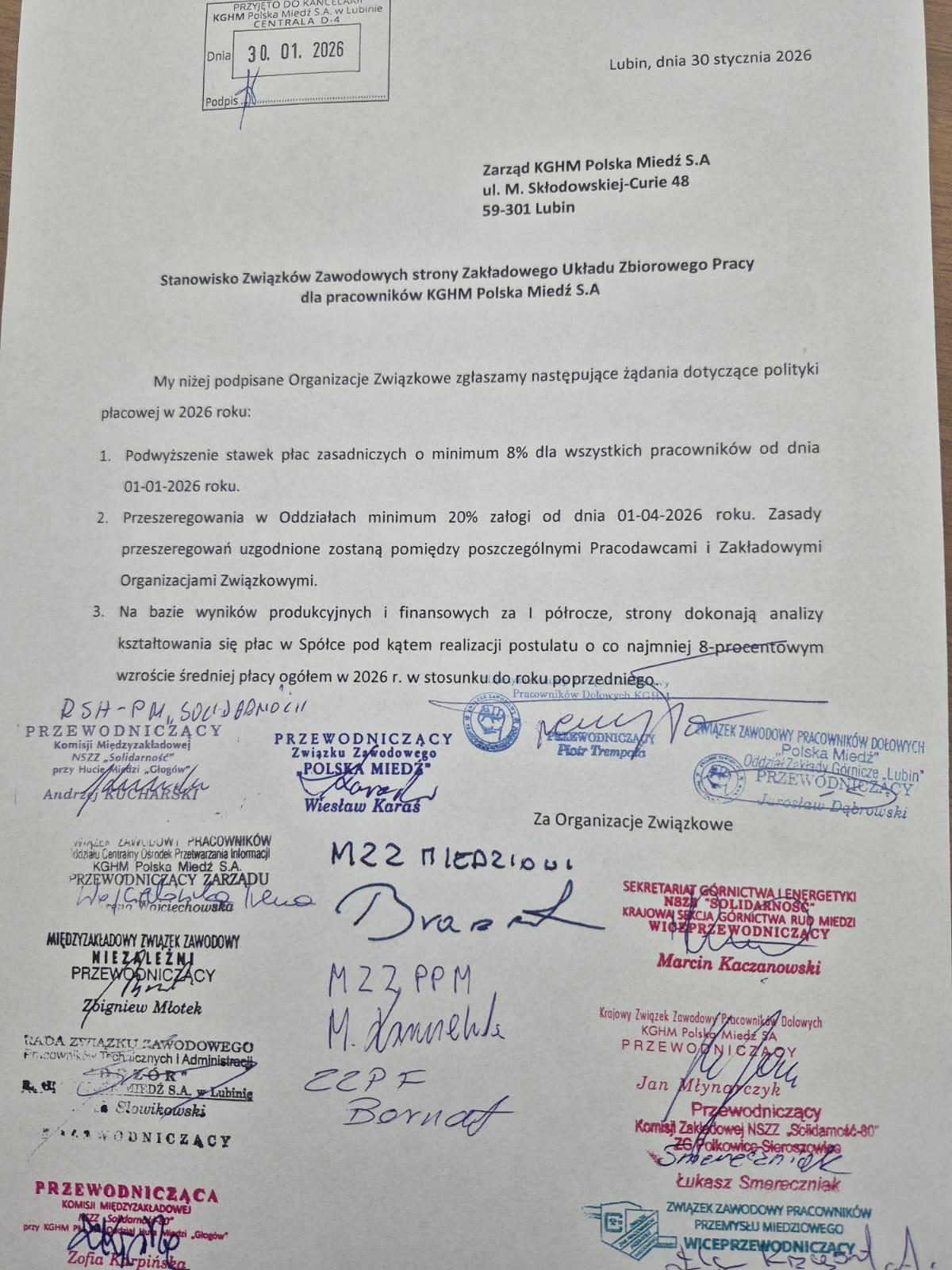 Wspólne stanowisko związków zawodowych. Czas na decyzje płacowe w KGHM