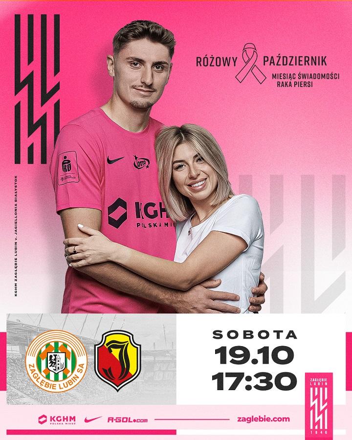 Różowy październik. Miedziowi zagrają z Jagiellonią w specjalnych trykotach