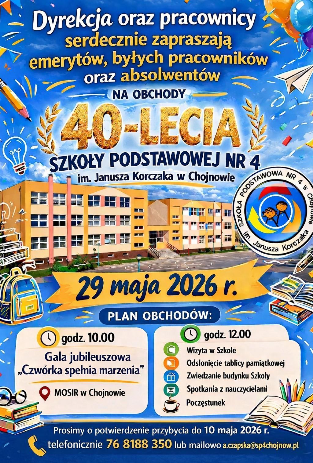 Przed nami 40-lecie chojnowskiej SP 4