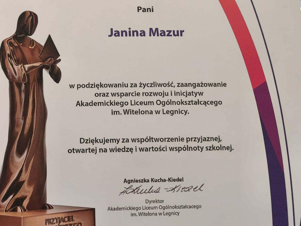 ALO im.Witelona docenia współpracę z Powiatem Legnickim