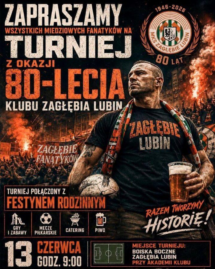 80 lat Zagłębia Lubin. Rodzinny festyn i turniej kibiców