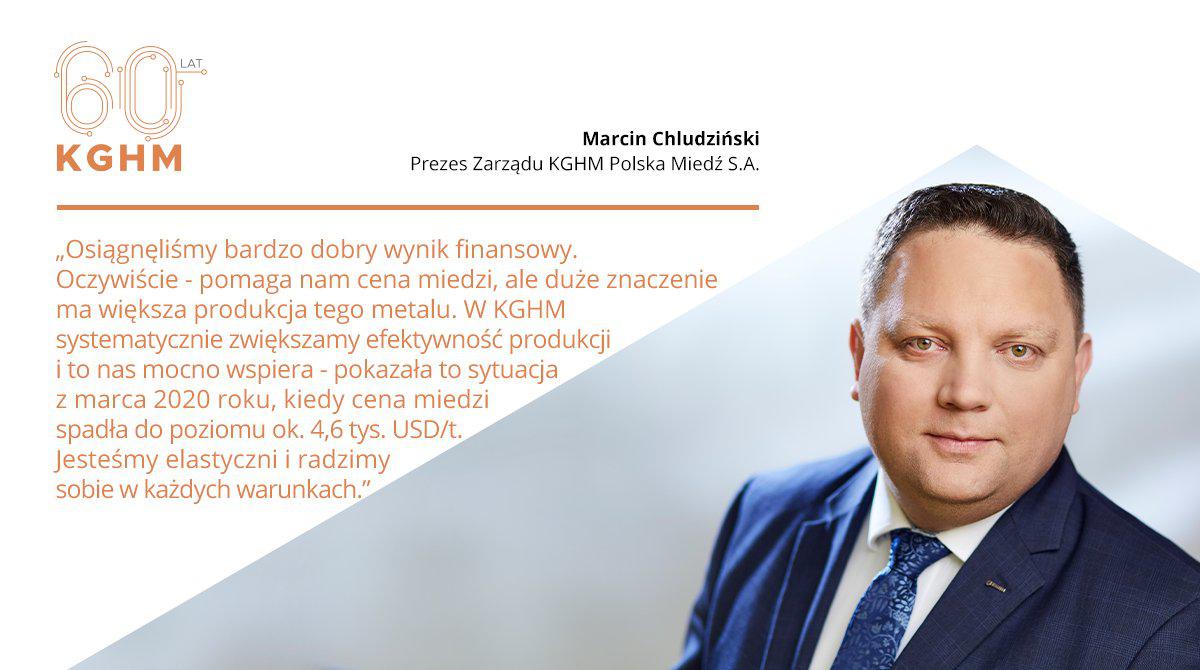 KGHM po III kwartałach 2021: rosnąca produkcja, bardzo dobre wyniki finansowe, ambitna polityka klimatyczna