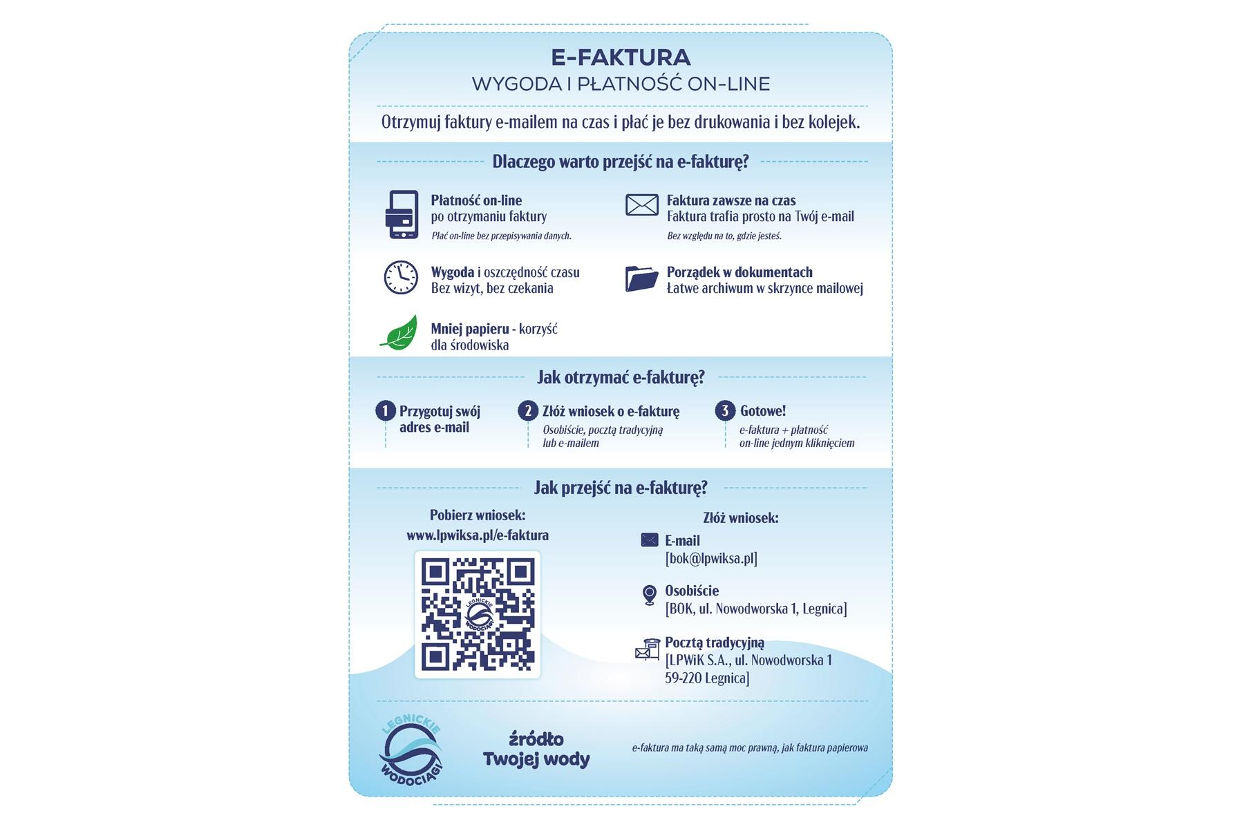 E-faktura z płatnością online w Legnickich Wodociągach