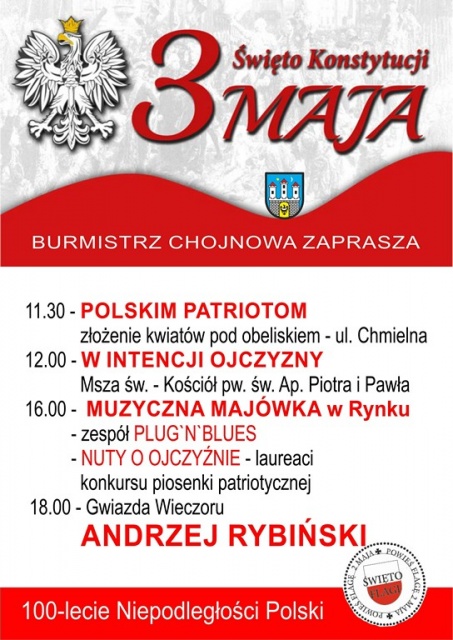 Andrzej Rybiński zaśpiewa 3 maja