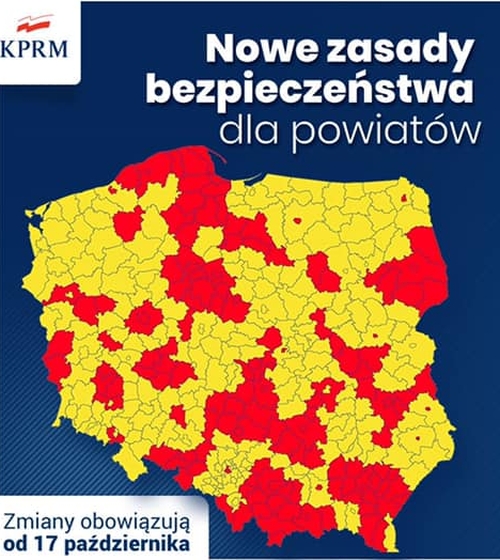 Powiaty: legnicki, lubiński, polkowicki i głogowski w czerwonej strefie