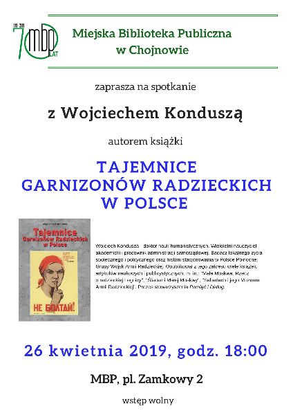W. Kondusza opowie o garnizonach wojsk radzieckich