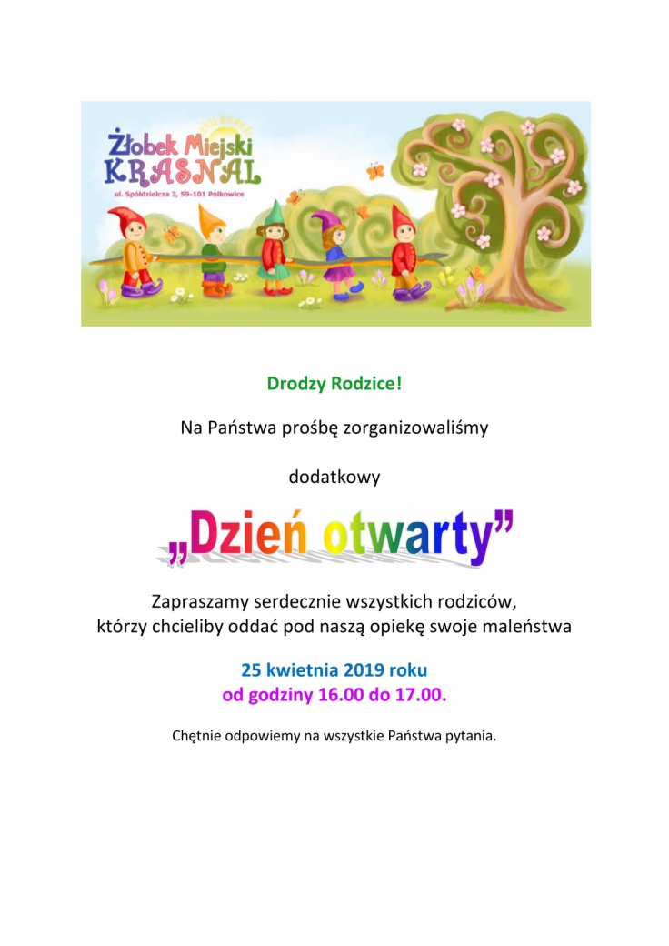 "Dzien otwarty" w polkowickim żłobku