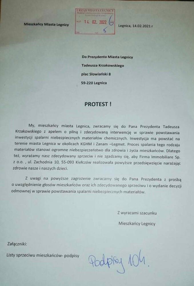 protest mieszkancow leg spalarnia