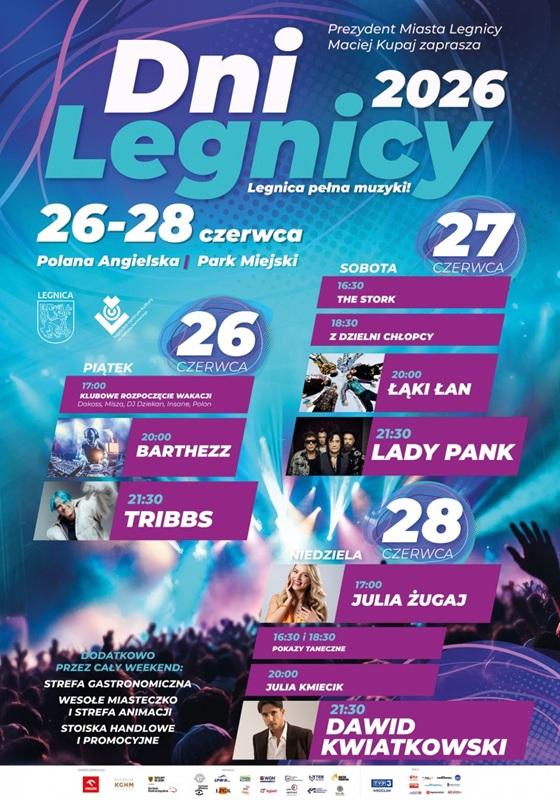 Dni Legnicy 2026 – Legnica Pełna Muzyki już za tydzień!