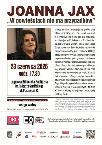 „W powieściach nie ma przypadków” - spotkanie autorskie z Joanną Jax