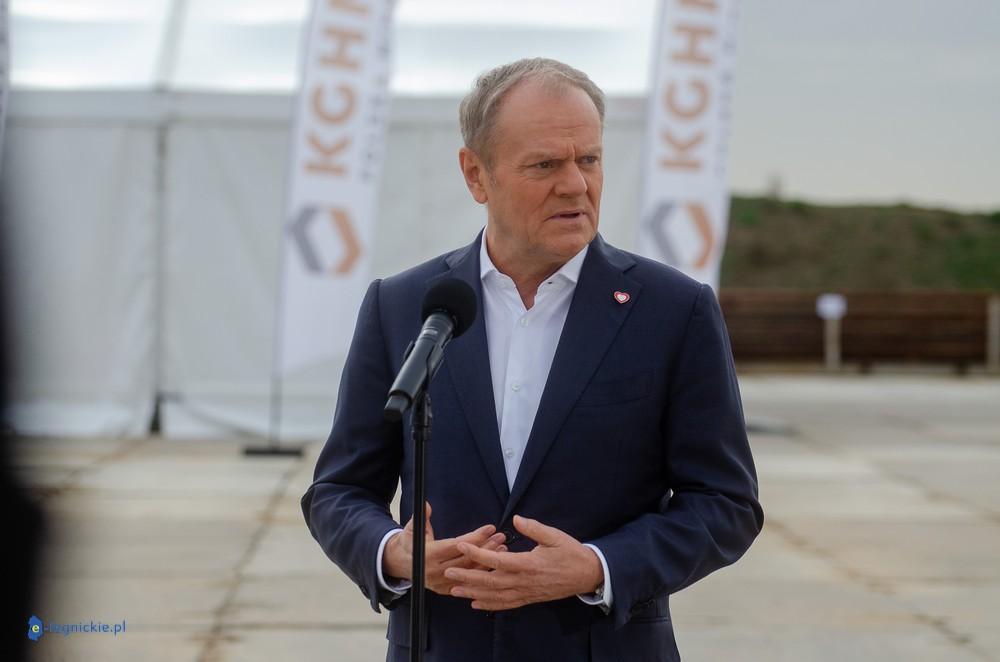 Premier Donald Tusk na budowie szybu Retków (FOTO)