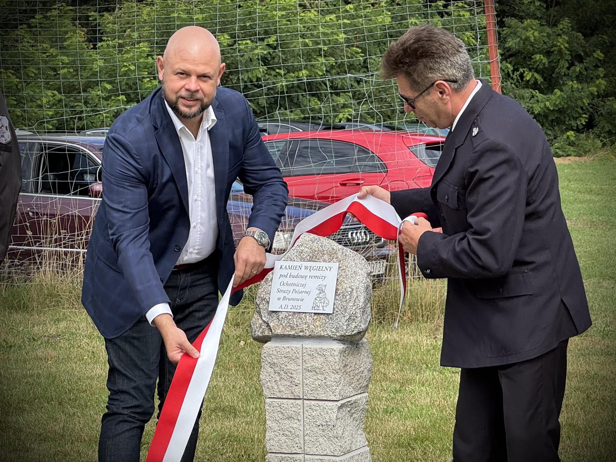 Kamień węgielny pod budowę nowej remizy w Brunowie
