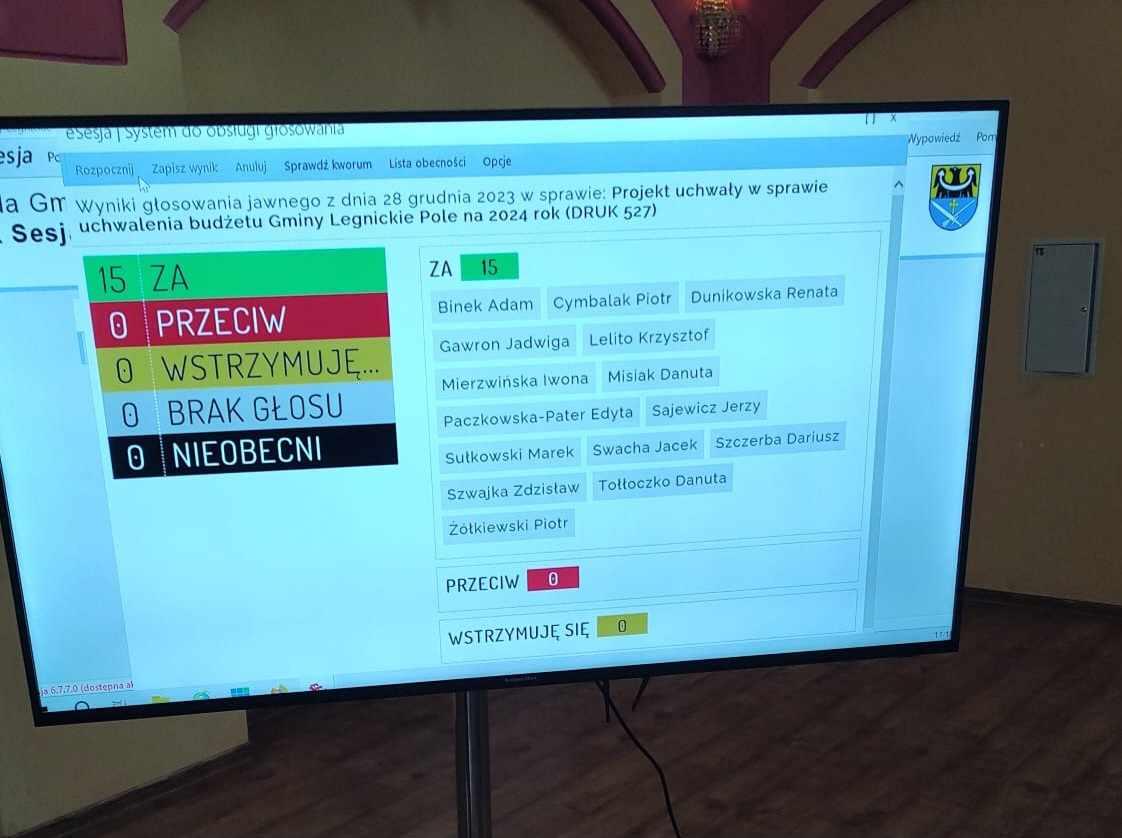 Budżet Legnickiego Pola uchwalony jednomyślnie