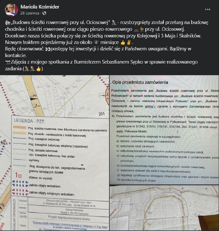 Tak ale NIE dla ścieżki rowerowej. Polityka na Ociosowej bierze górę....