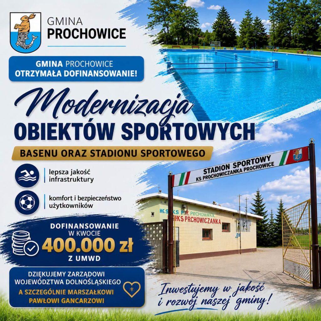 400 tysięcy dla Prochowic na modernizację stadionu i basenu