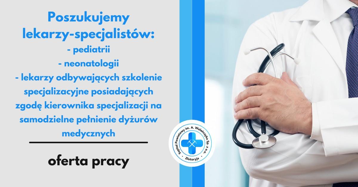 Szpital Powiatowy w Złotoryi poszukuje specjalistów