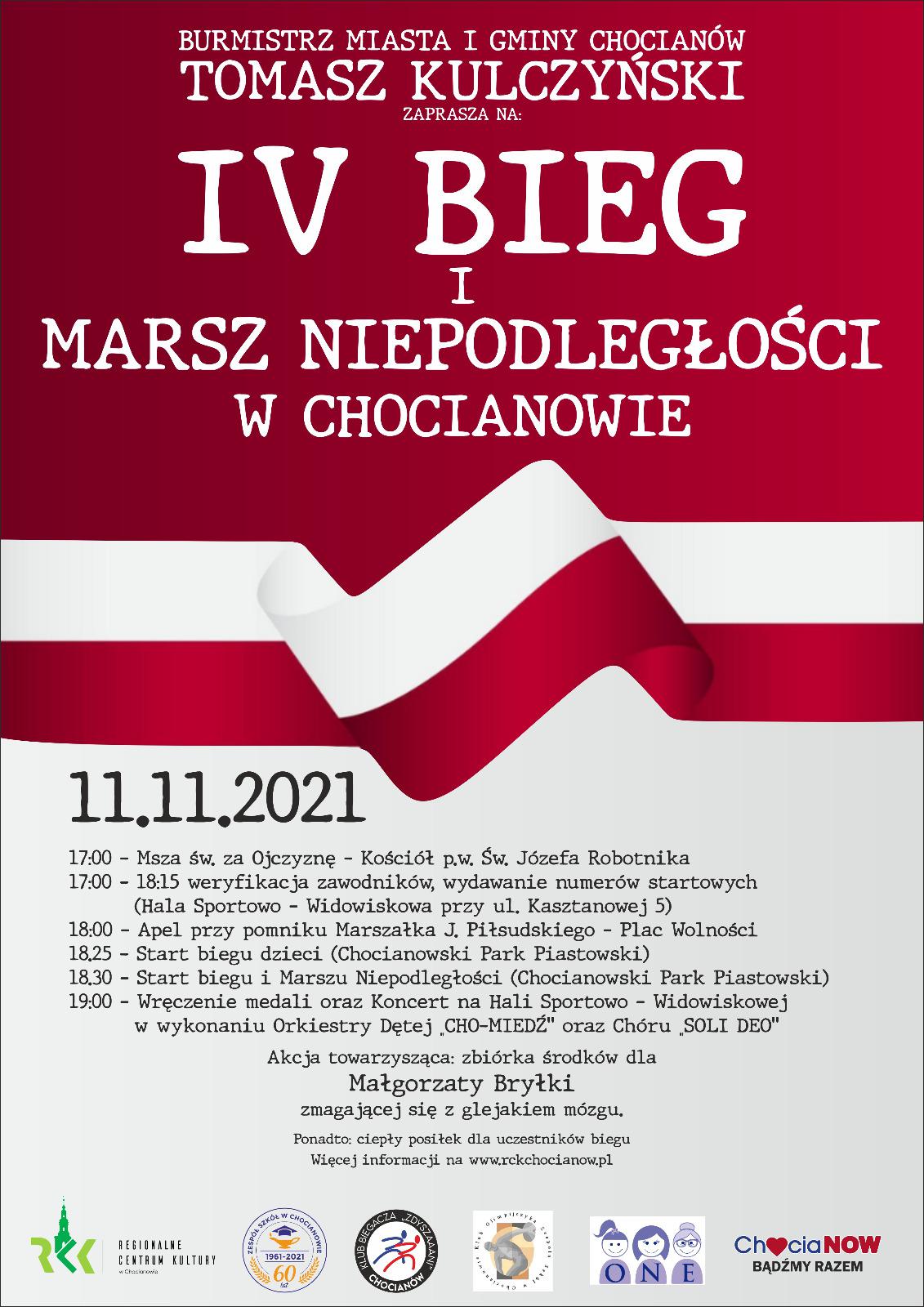 Burmistrz zaprasza na Bieg i Marsz Niepodległości