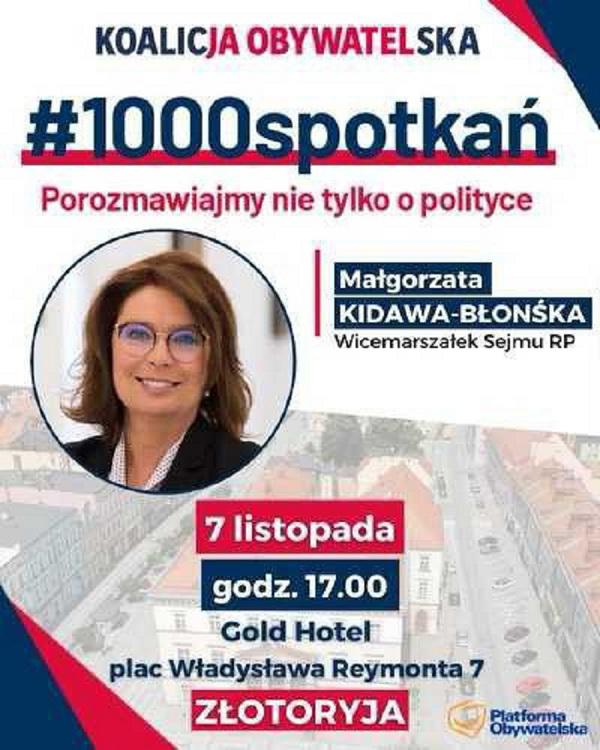 Małgorzata Kidawa-Błońska przyjedzie do Legnicy i Złotoryi