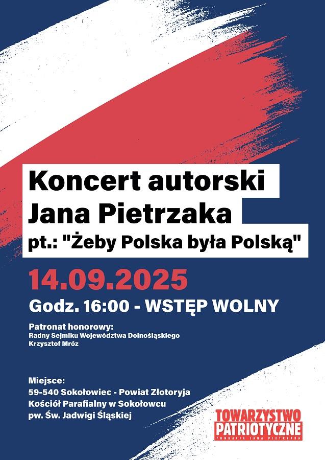 Zapraszamy na patriotyczny koncert Jana Pietrzaka