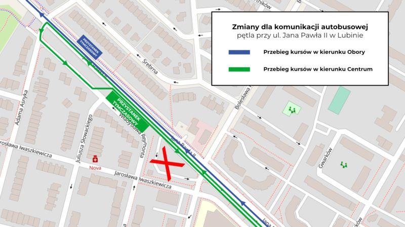Zamknięta pętla autobusowa przy ul. Jana Pawła II w Lubinie. Zmiany dla pasażerów MPK
