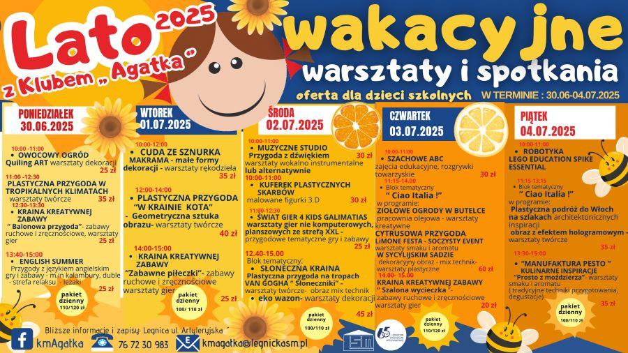 Spędż "Lato z Agatką". Wakacyjne warsztaty i spotkania
