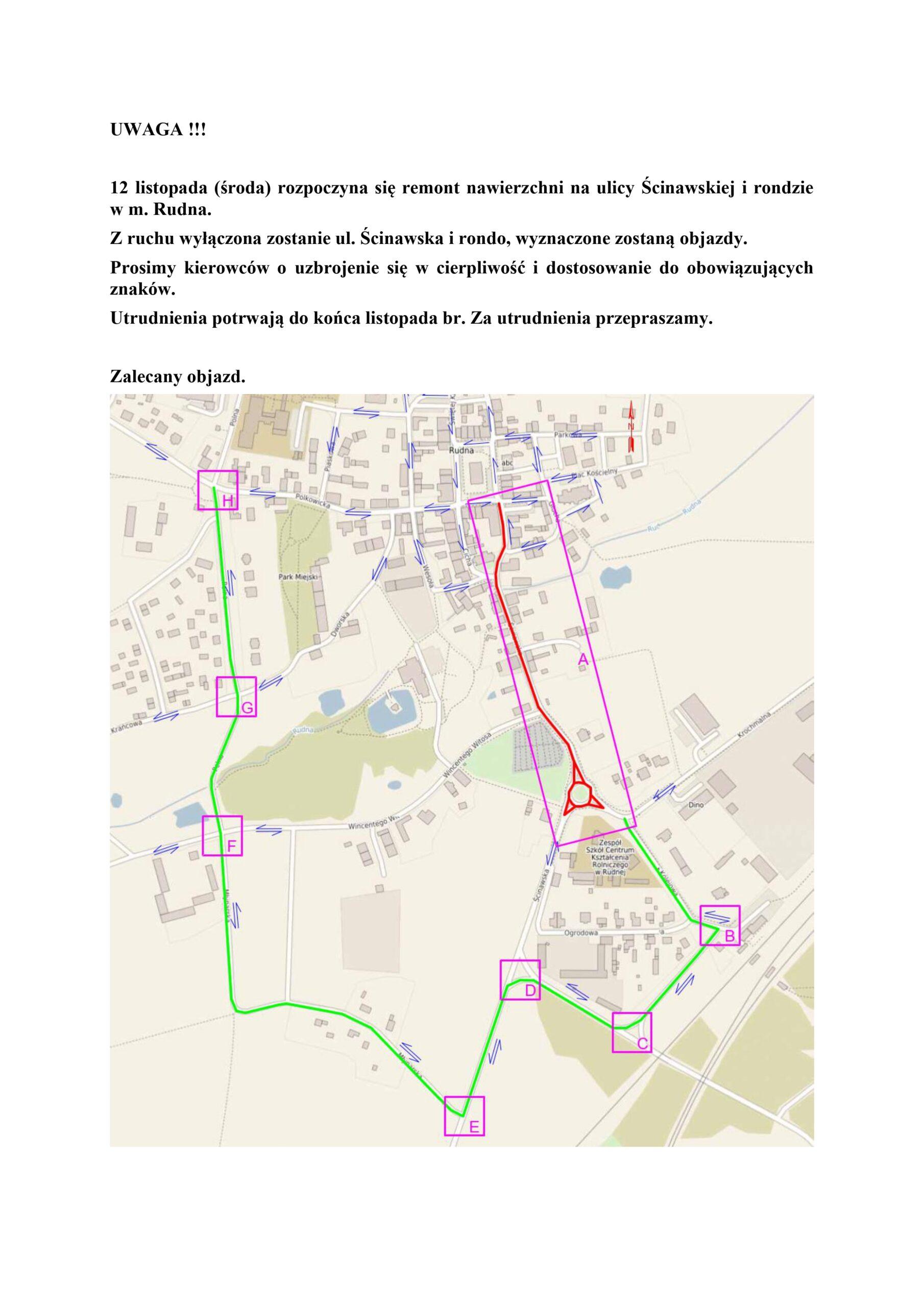 Rozpoczyna się remont Ścinawskiej i ronda w Rudnej